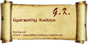 Gyarmathy Kadosa névjegykártya